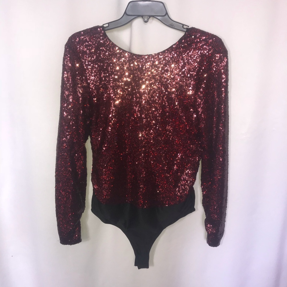 Sequin Bodysuit_Red